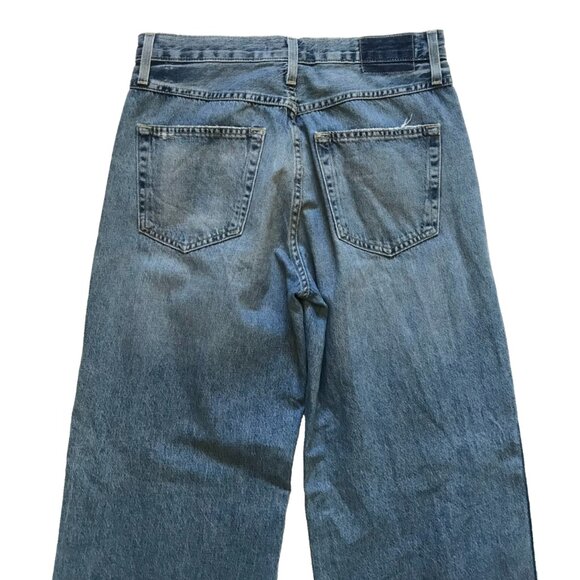 AMO Frida Flare Jeans Denim Womens 29 High Rise Wide Leg Back to Life Distressed - Picture 11 of 12